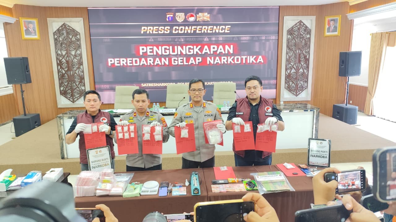 Dalam Dua Pekan Terakhir Polres Kukar Ungkap Peredaran Sabu Bernilai Rp2,1 Miliar